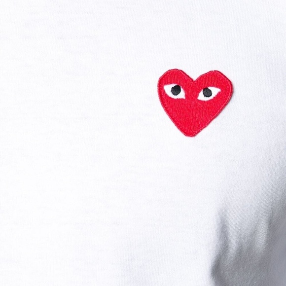 COMME DES GARCONS CDG PLAY RED HEART EYE LOGO WHITE T-SHIRT - Picture 7 of 7
